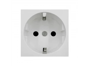Розетка одинарная 0° с заземляющим контактом, 250 В, 16A 45*45, белая Shelbi SS45-Z-W
