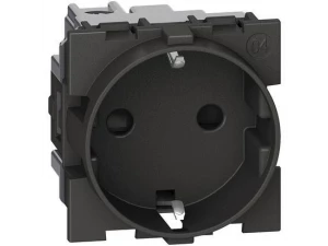 Розетка 2К+З 16А винтовые клеммы 2 модуля, черный LN /KG4141/