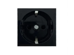 Розетка одинарная 0° с заземляющим контактом, 250 В, 16A 45*45, черная Shelbi SS45-Z-B