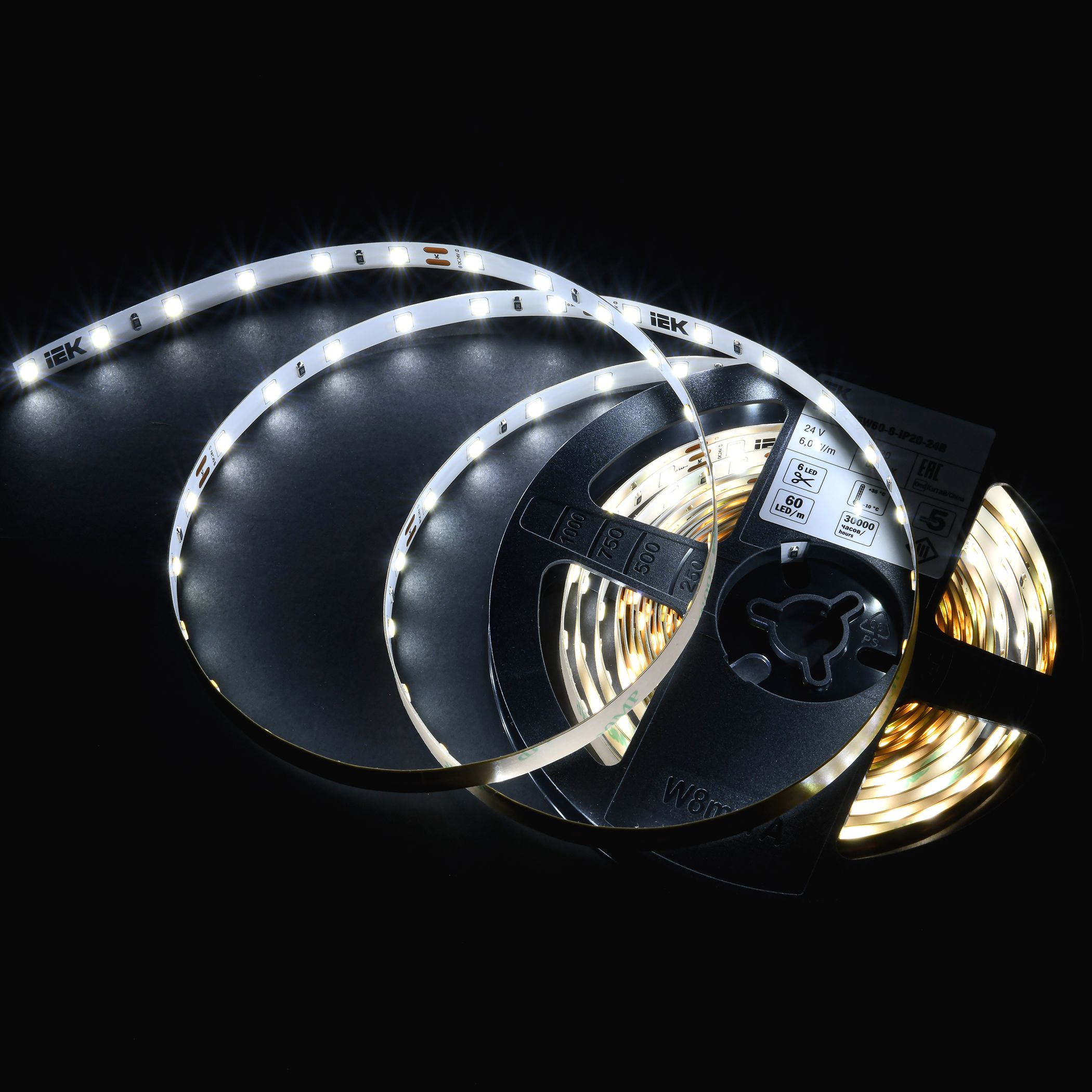             Жарықдиодты таспа 5м LSR-2835W60-6-IP20-24В IEK    