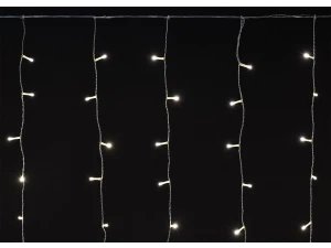 Гирлянда бахрома 4,5х0,7м 200 светодиодов теплый белый свет IP44 прозрачный шнур 3м 230В мерцание тр