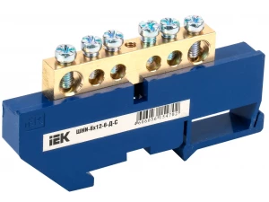 Шина N 'ноль' на DIN-изол ШНИ-8х12-6-Д-С IEK