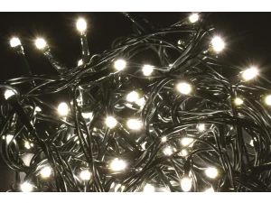 Гирлянда нить 5м 50 светодиодов теплый белый свет IP20 зеленый шнур 1,5м 230В контроллер 8 сцен IEK