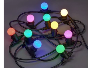 Гирлянда белт-лайт 5м 10 цветных ламп IP65 черный шнур 3м 230В транзит IEK