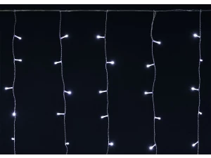 Гирлянда занавес 2х2м 240 светодиодов белый свет IP44 прозрачный шнур 3м 230В транзит IEK