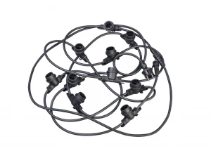 LIGHTING Гирлянда белт-лайт 3м 10 патронов E27 без ламп IP65 черный шнур 2м 230В транзит IEK