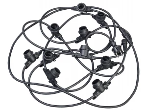 Гирлянда белт-лайт 10м 20 патронов E27 без ламп IP65 черный шнур 2м 230В транзит IEK