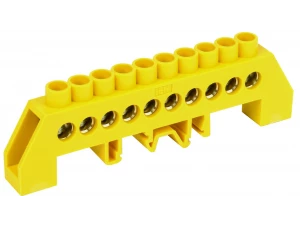 Шина PE 'земля' в комбинированном DIN-изоляторе типа 'Стойка' ШНИ-8х12-10-КС-Ж IEK