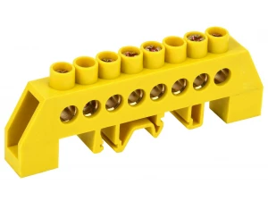 Шина PE 'земля' в комбинированном DIN-изоляторе типа 'Стойка' ШНИ-8х12-8-КС-Ж IEK