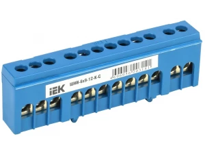 Шина N ноль в корпусном изоляторе на DIN-рейку ШНИ-6х9-12-К-С ИЭК