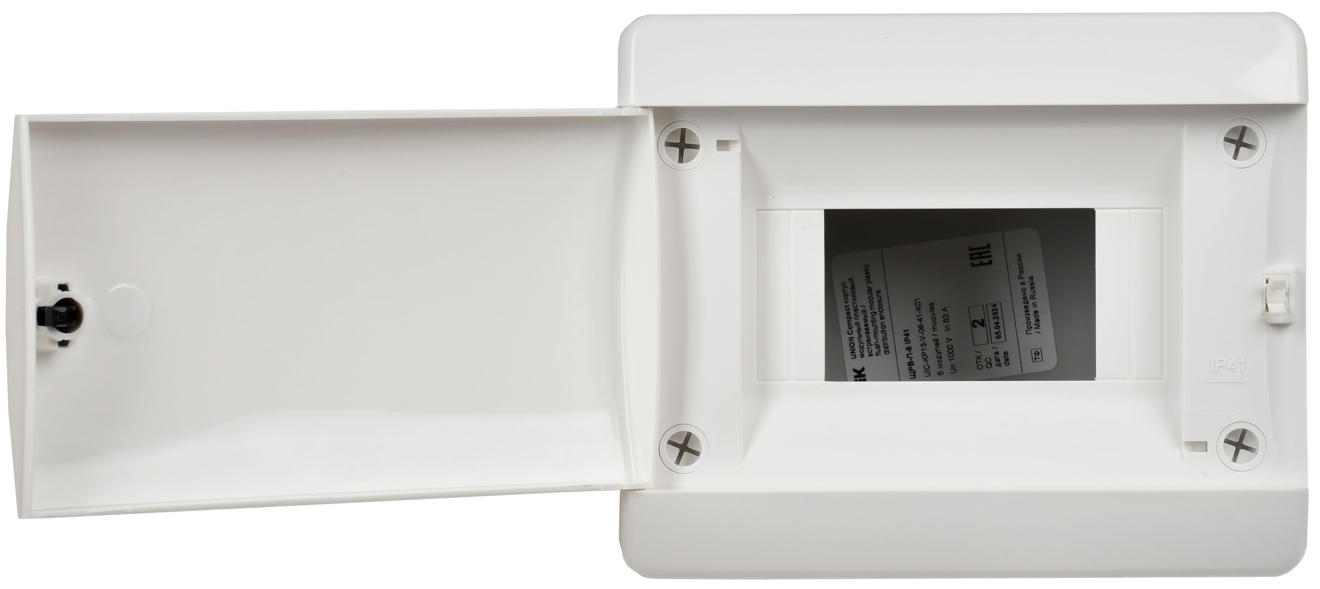             UNION Compact Пластикалық корпус ЩРВ-П-6 IP41 ақ есік  IEK    