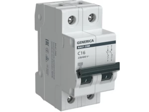 Автоматический выключатель ВА47-29М 2P 16А 4,5кА C GENERICA ИЭК