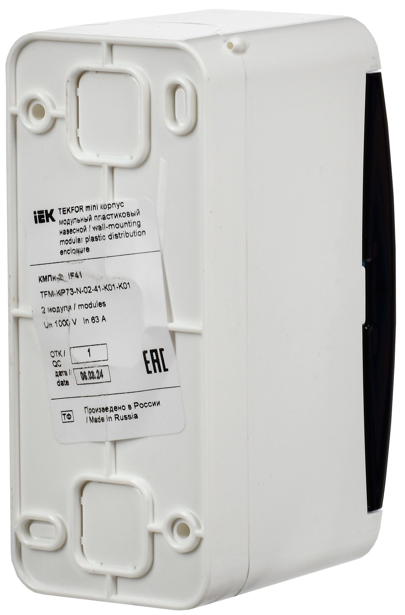             TEKFOR Mini Пластикалық корпус КМПн-2 IP41 ақ IEK    