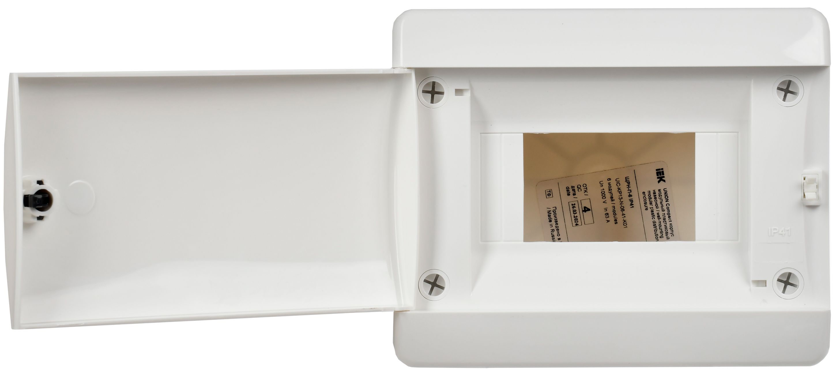             UNION Compact Пластикалық корпус ЩРН-П-6 IP41 ақ есік IEK    