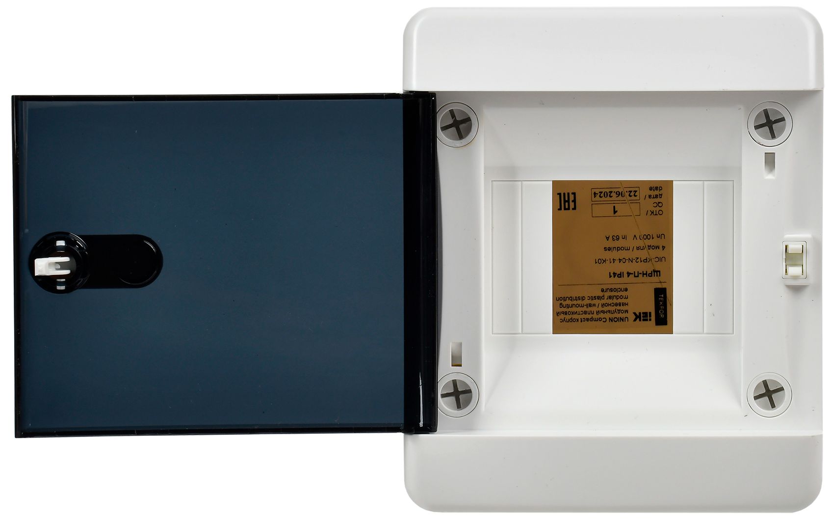             Пластиктен жасалған корпус ЩРН-П-4 IP41 қара, селдір есік UNION Compact IEK    