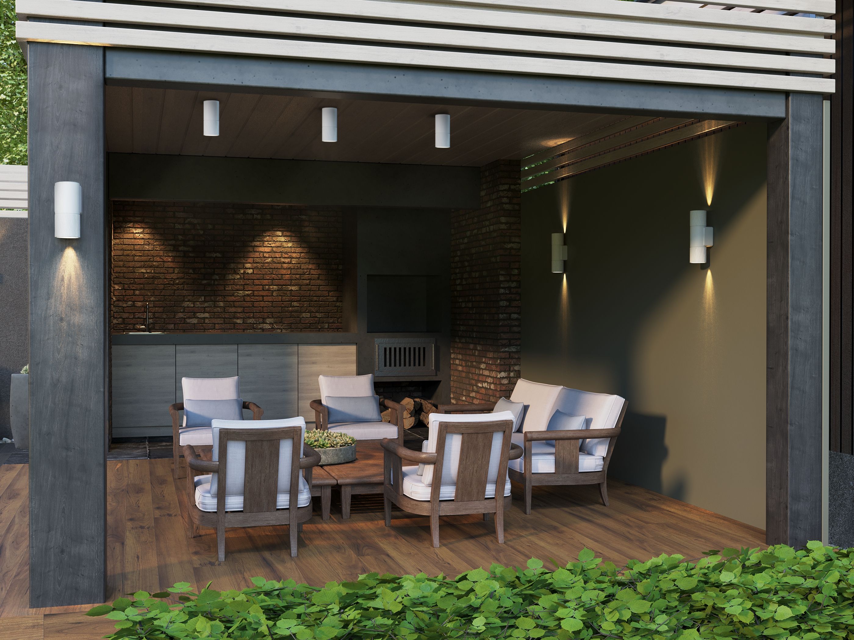             Шамшырақ, далаға орнатуға арналған 5110 төбелі, шамға  GX53 IP65 ақ IEK    