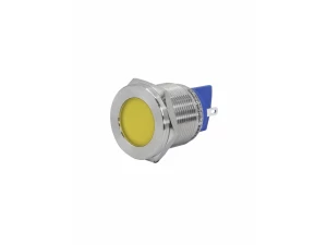 GQ22T-D/L/Y/220V/S, жёлтая, металл. корпус, светодиодная матрица d=22мм, 220В AC/DC, IP67  (ЭТ)