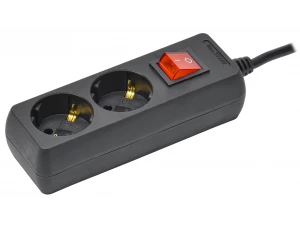 Удлинитель У02К 2 места с заземлением 3м 3х1мм2 16А/250В черный IEK