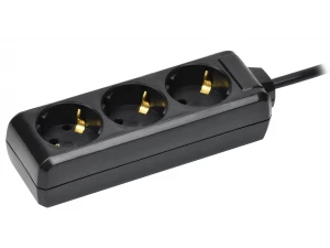 Удлинитель У03 3 места с заземлением 3м 3х1мм2 16А/250В черный IEK