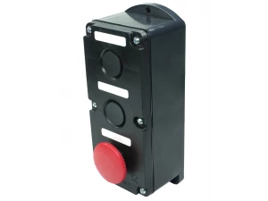 ПКЕ 222-3 У2, 10А, 660В, 3 элемента, чёрный цилиндр и красный гриб, накладной, IP54, пост управления