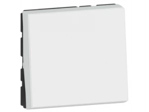 Выключатель одноклавишный 10АХ 2 модуля. Цвет Белый. Mosaic /077010L/