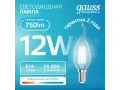             Шам Gauss Filament Elementary жел астындағы майшам 12W 750lm 4100К Е14 LED 1/10/100    