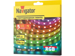 Лента СД NLS-5050RGB60-14.4-IP20-24V 5м 95 313 Navigator