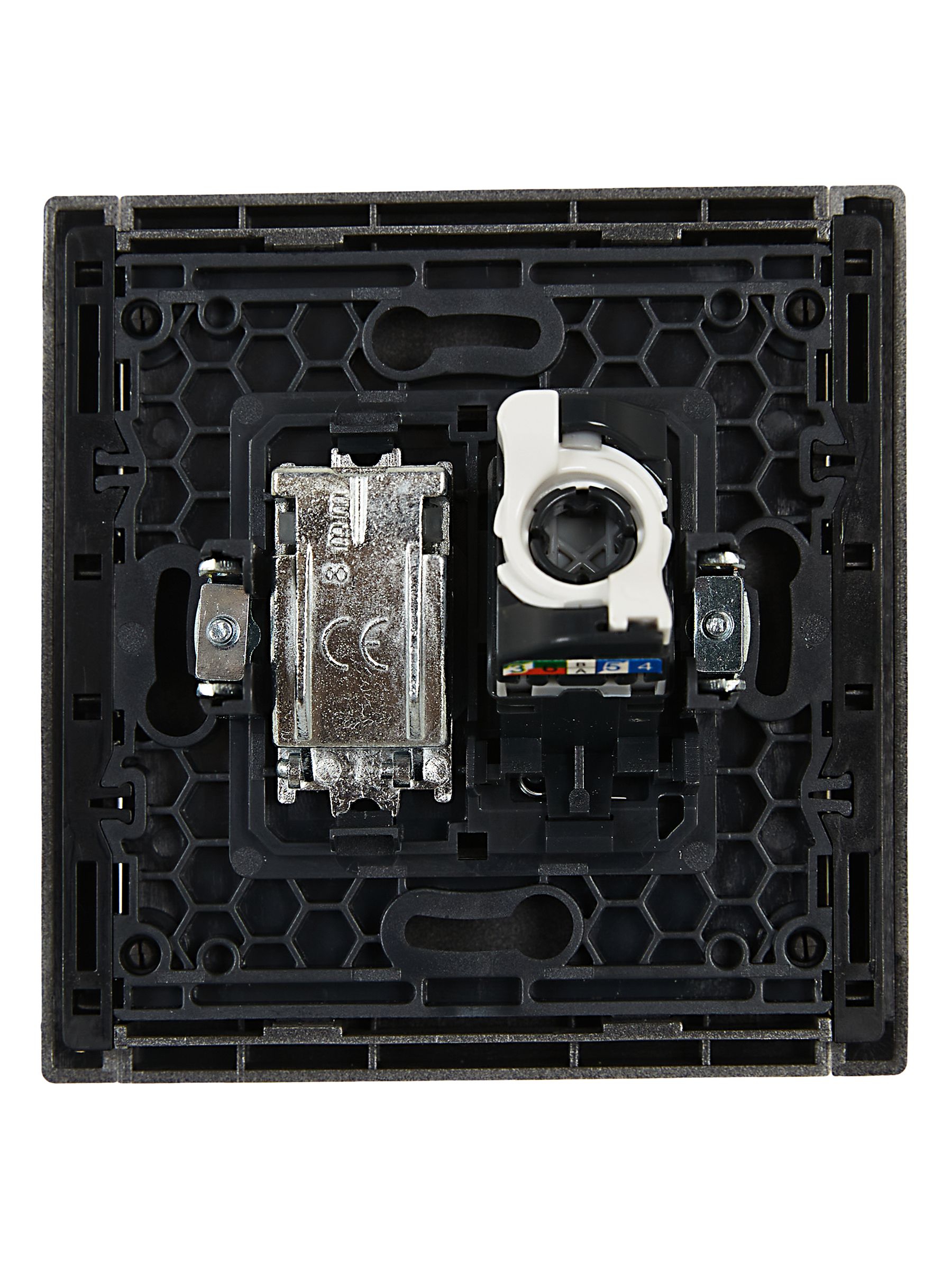             FORTE&PIANO 2 ұялы розетка TV+RJ45 категориялы 5E FP536 болат IEK    