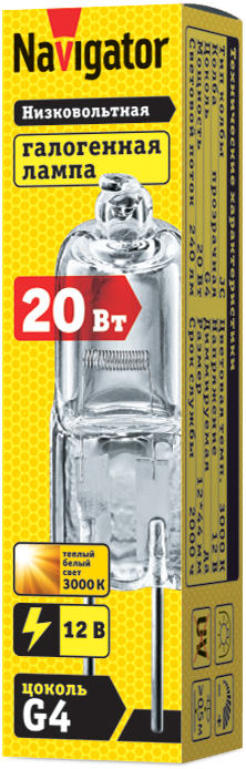             Шам Navigator JC 20W clear G4 12V 2000h 94 210 Navigator    