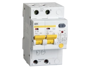 Дифференциальный автоматический выключатель АД12М 2Р С10 30мА ИЭК