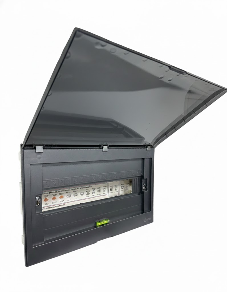             ЩРВ-П 18 модуль EDGE кіріктірілген, пластик қара IP41 (240*391*76) FIXEL    