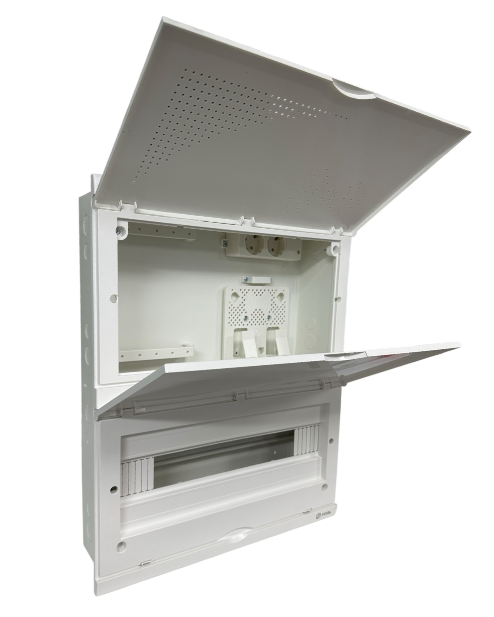             ЩРВ 20M (20+MEDIA) модуль,  кіріктірілген, металл+пластик, ақ IP41 (500*400*100) FIXEL    