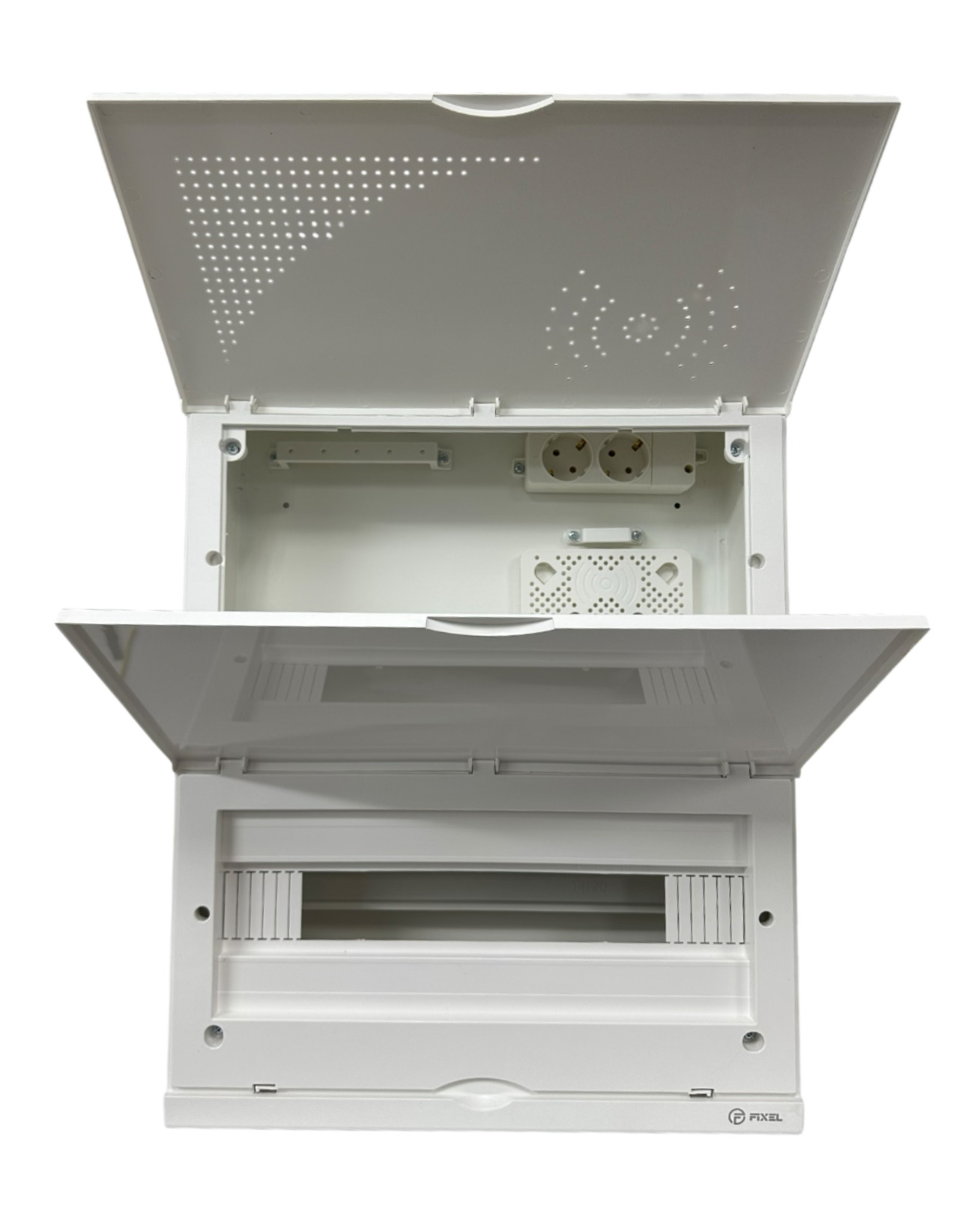             ЩРВ 20M (20+MEDIA) модуль,  кіріктірілген, металл+пластик, ақ IP41 (500*400*100) FIXEL    