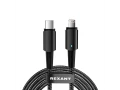             Кабель Type-C – Lightning 3А 1м, қара нейлонды орамда, жарық индикациясымен REXANT,18-7069    