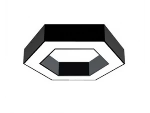 Светильник подвесной серии XO 6-гранник полый 36W 6500K опал черный 500х100х70мм LEDAR