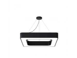 Светильник подвесной серии XO квадрат полый 36W 6500K опал черный 500х100Х70мм LEDAR