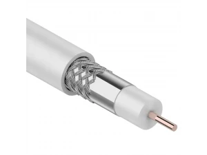 Кабель коаксиальный RG-6U, 75Ом, CCS/Al/Al, 64%, 100м, INDOOR, белый REXANT, 01-2201