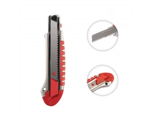 Нож с сегментированным лезвием 25мм, металлический, с дополнительным замком на лезвии REXANT 12-4918