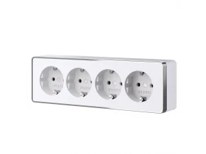 Розетка четверная с заземлением и шторками Gallant /W5072210 (белый)