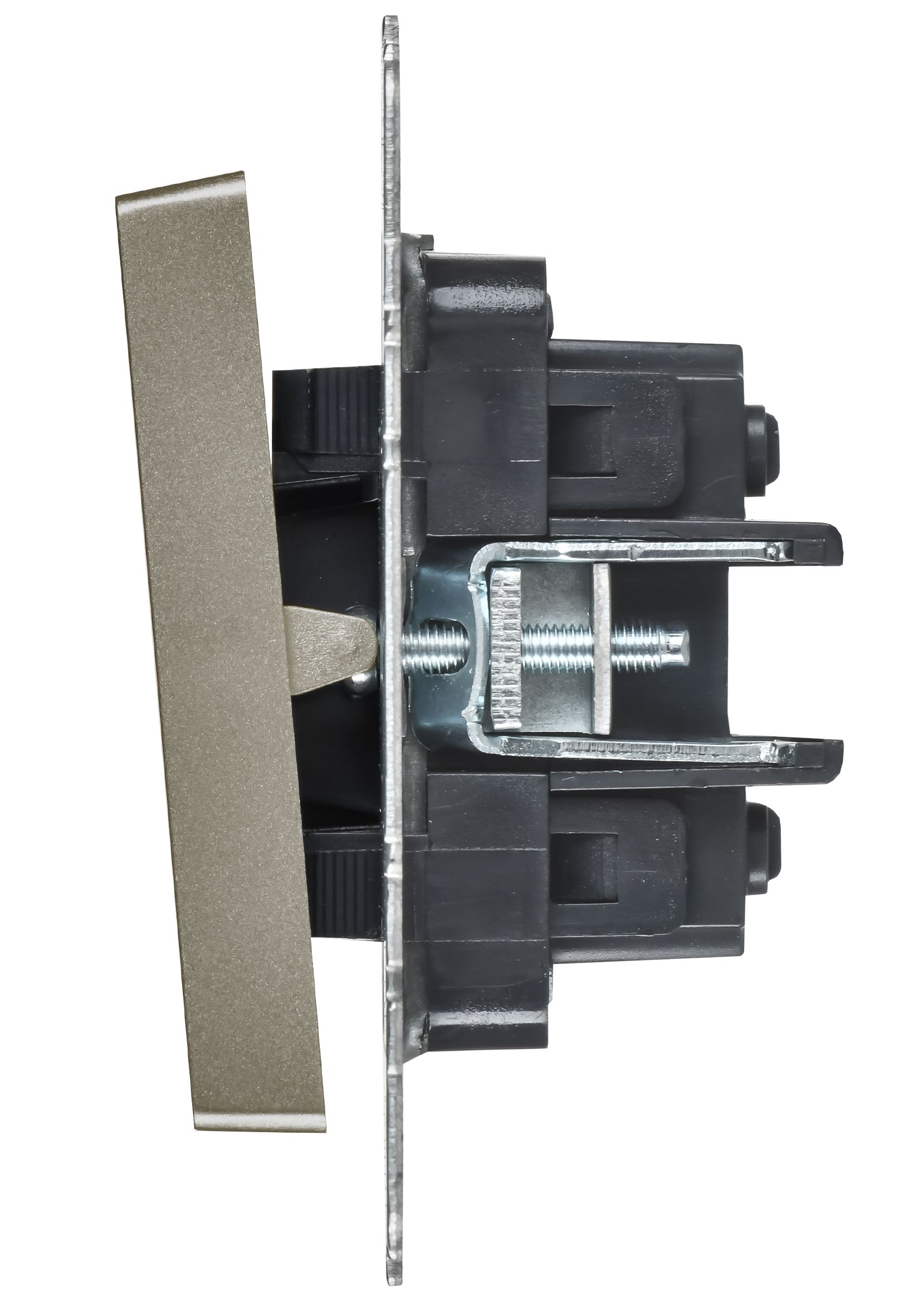             BRITE Ажыратқыш, 2-пернелі, айқара 10А ВС10-2-3-БрШ шампан IEK    