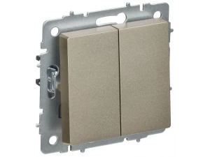 BRITE Выключатель 2-клавишный перекрестный 10А ВС10-2-3-БрШ шампань ИЭК