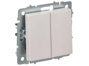 BRITE Выключатель 2-клавишный перекрестный 10А ВС10-2-3-БрЖ жемчуг ИЭК