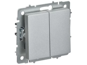 BRITE Выключатель 2-клавишный перекрестный 10А ВС10-2-3-БрА алюминий ИЭК
