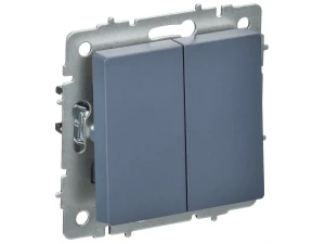 BRITE Выключатель 2-клавишный перекрестный 10А ВС10-2-3-БрМ маренго ИЭК