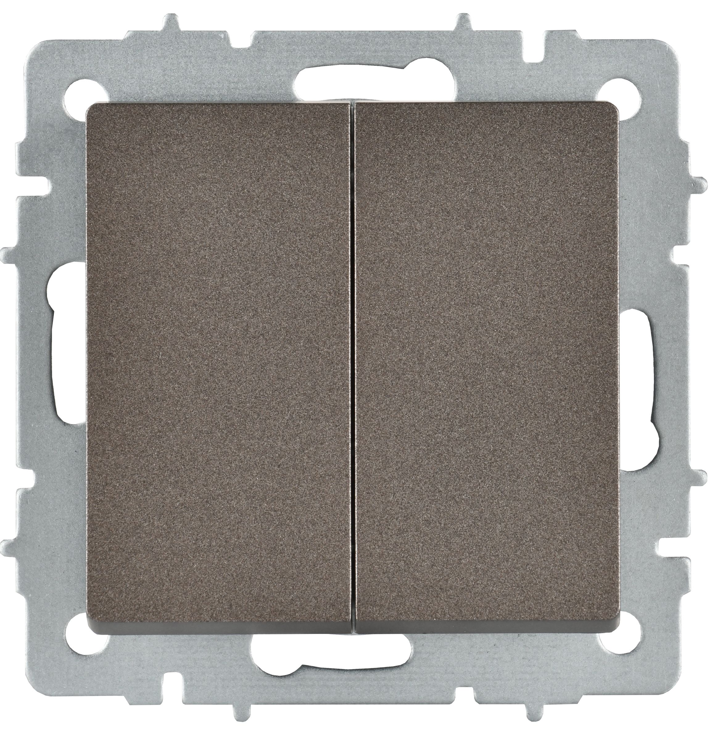             BRITE Ажыратқыш, 2-пернелі, айқара 10А ВС10-2-3-БрТБ қара қола IEK    