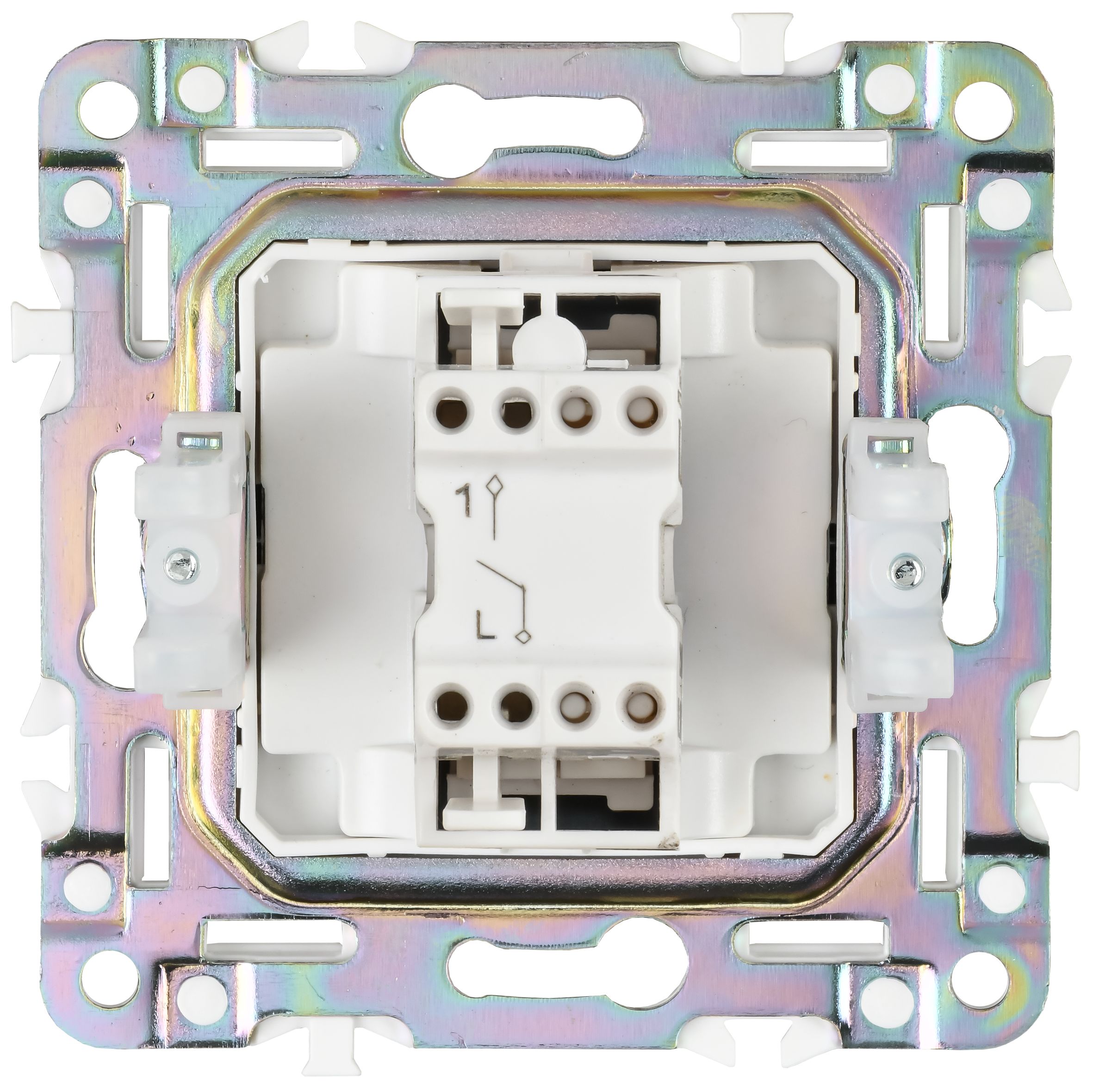             SKANDY Ажыратқыш 1 пернелі 10А SK-V01N металл никель IEK    