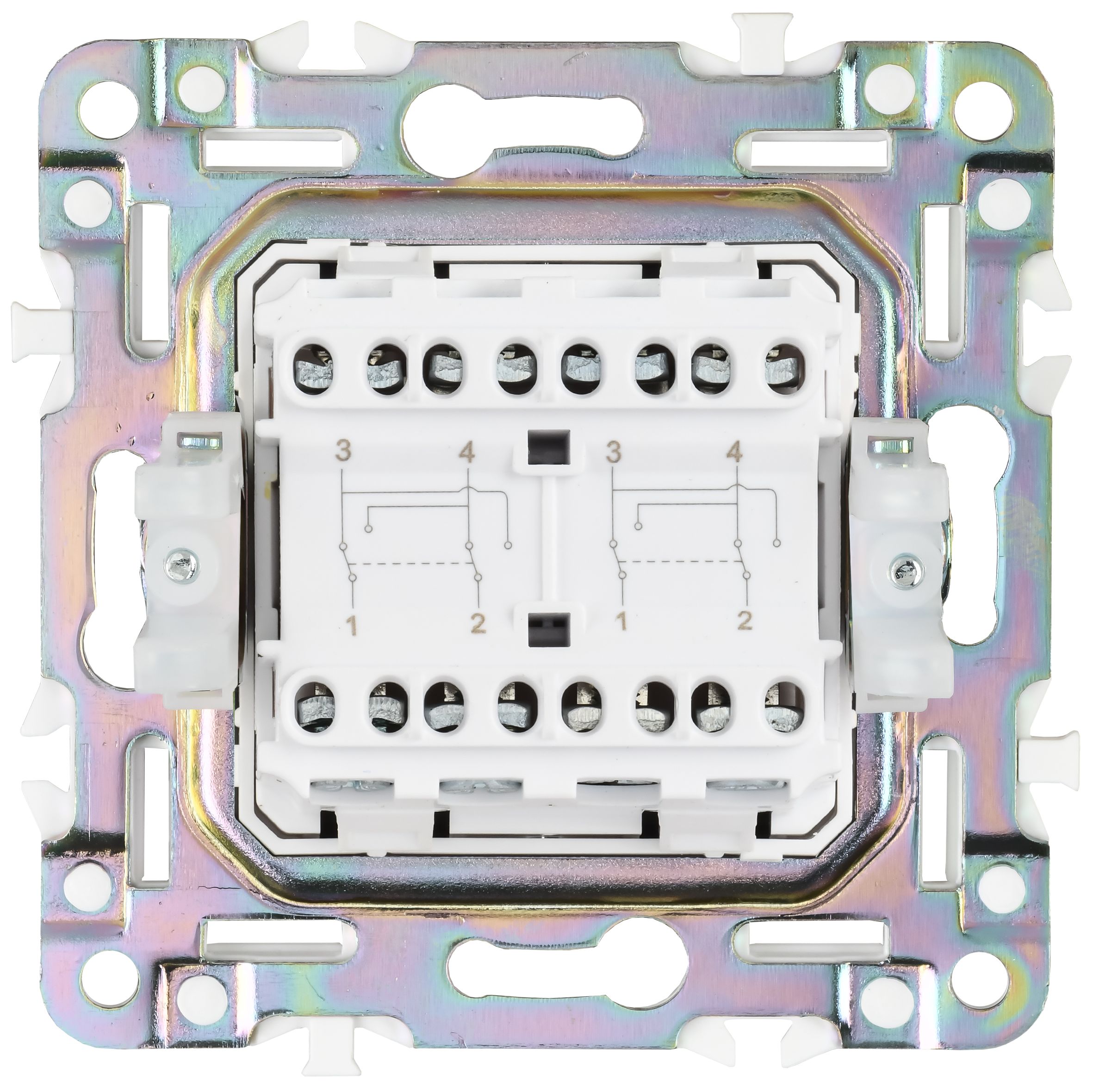            SKANDY Ажыратқыш, 2 пернелі, айқара 10А SK-V06N металл никель IEK    