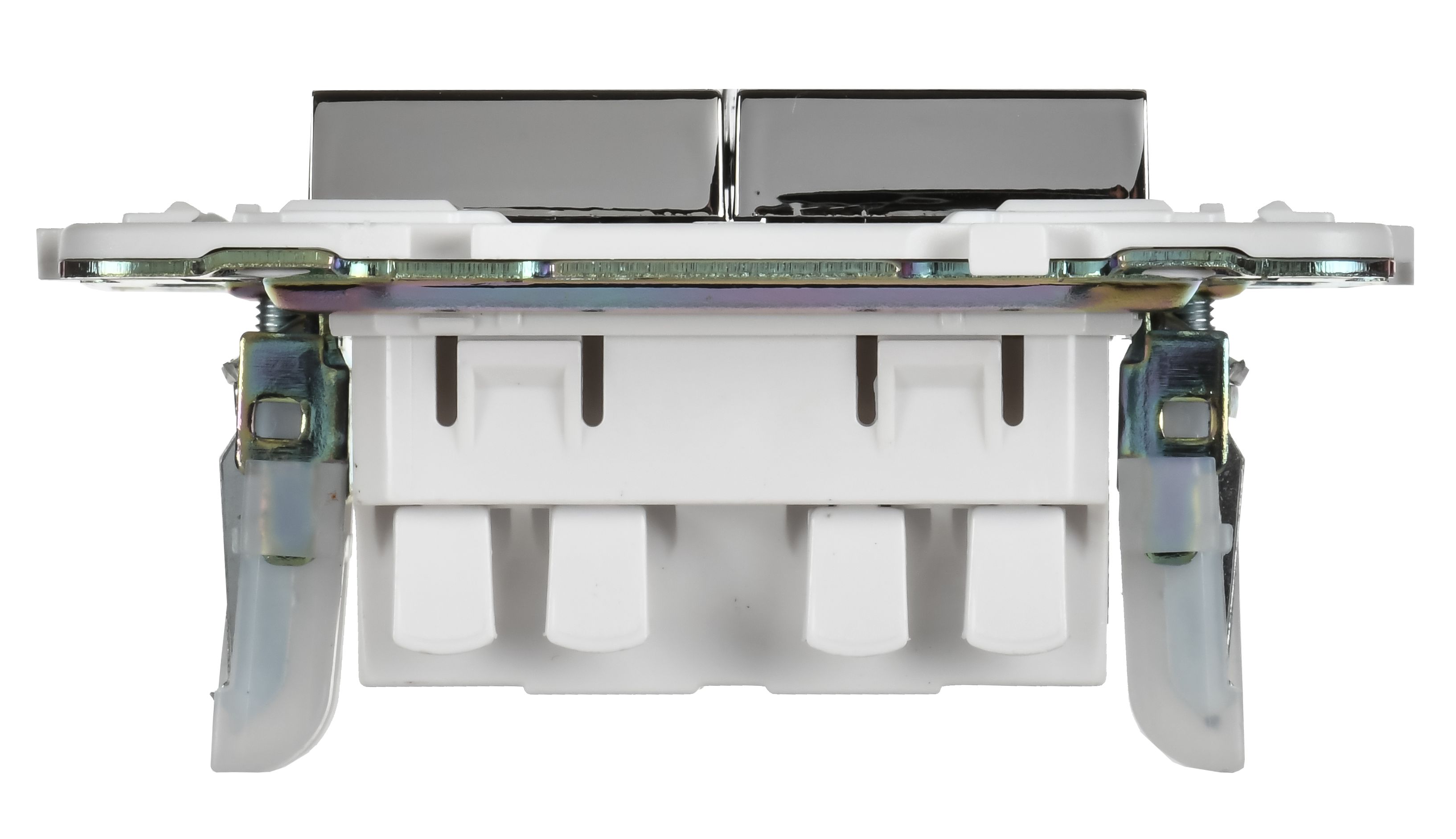             SKANDY Ажыратқыш 2 пернелі, өтпелі 10А SK-V05N металл никель IEK    