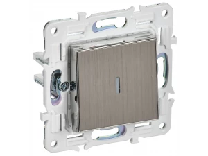 SKANDY Выключатель 1-клавишный с индикацией 10А SK-V07N металл никель IEK