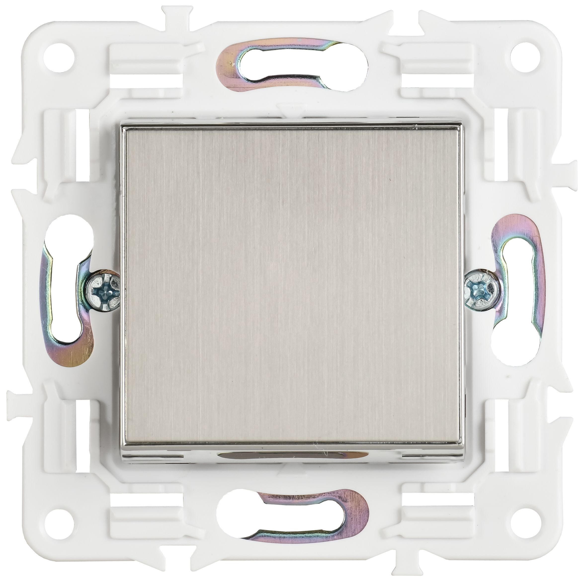             SKANDY Ажыратқыш 1 пернелі, өтпелі 10А SK-V02N металл никель IEK    